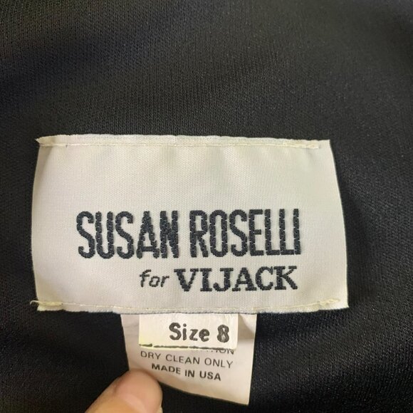 Vintage Susan Roselli for VIJack Black Maxi Evening Dress - Picture 5 of 11